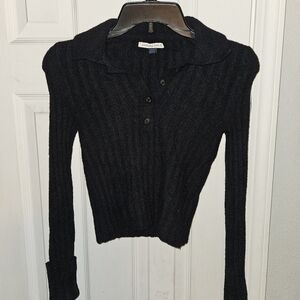 American Eagle Outfitters Black V-Neck Sweater